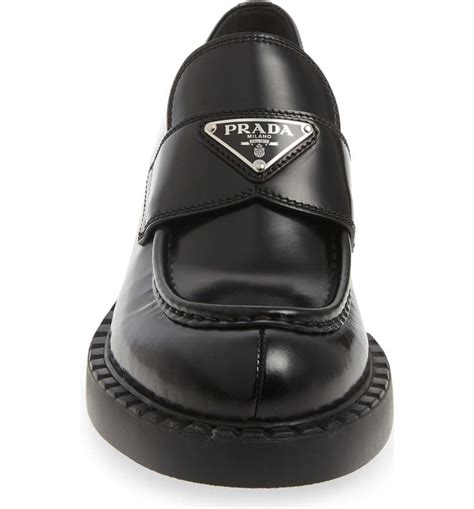 Prada triangle loafers